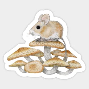 Mouse and Mushrooms Sticker